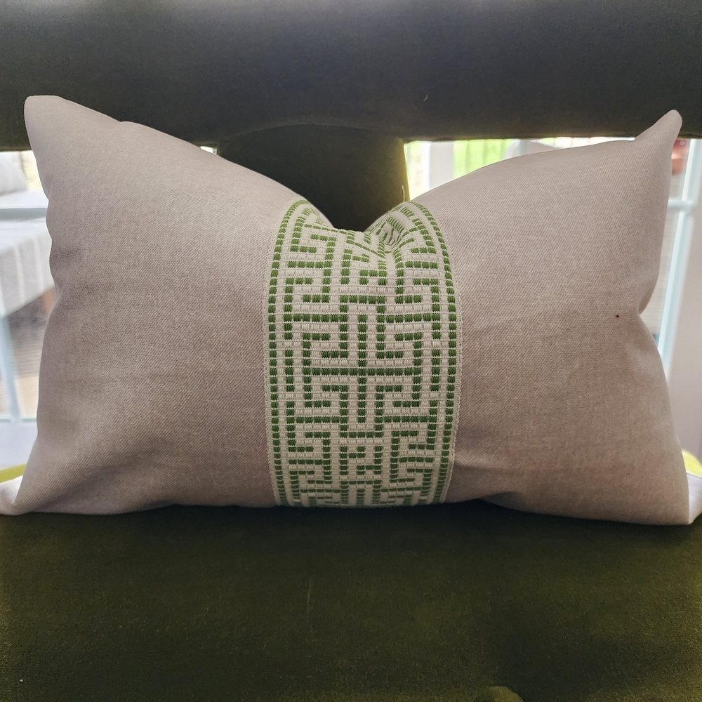 Sold--Schumacher Trim Lumbar Pillow Cover